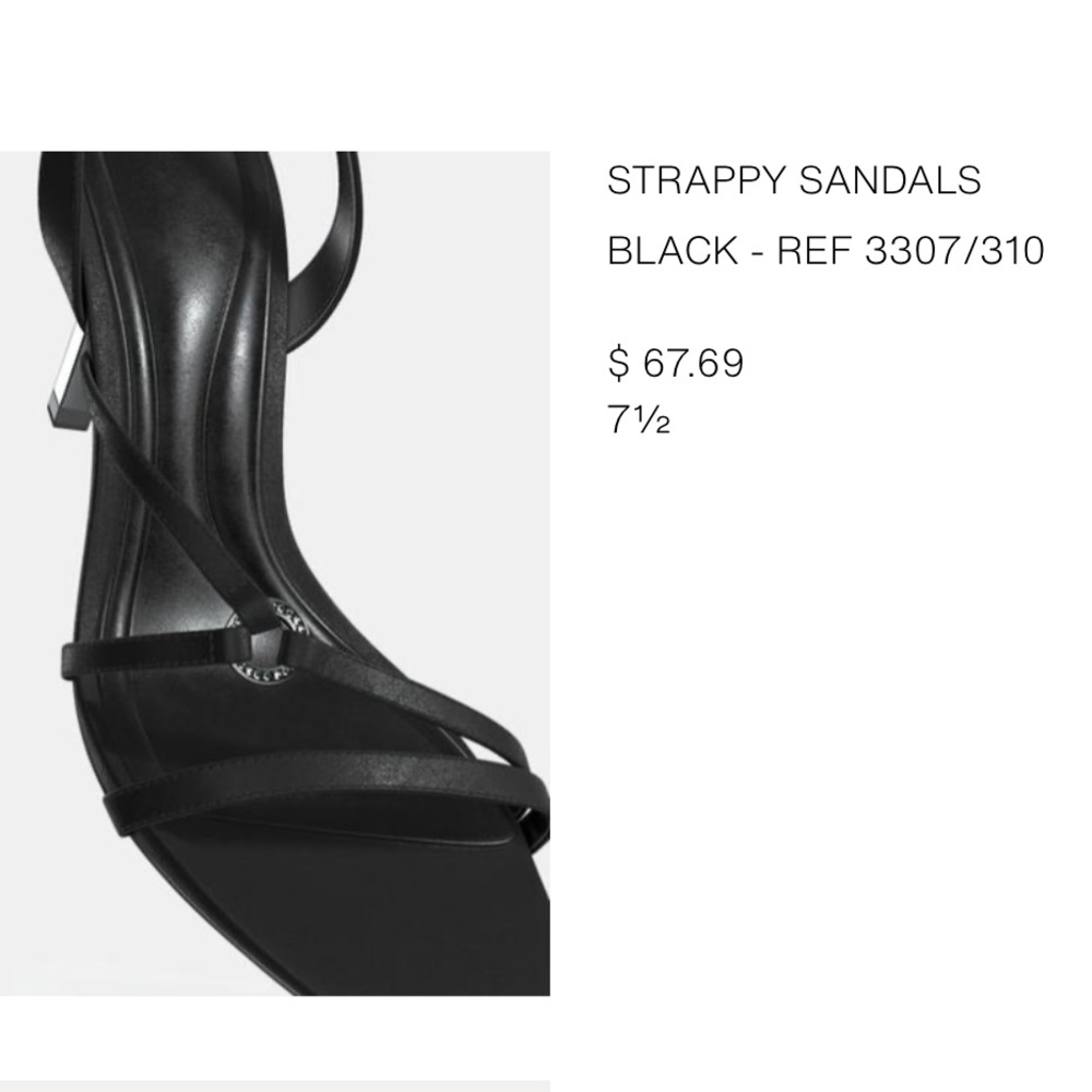 Zara like new Black Strappy Sandals